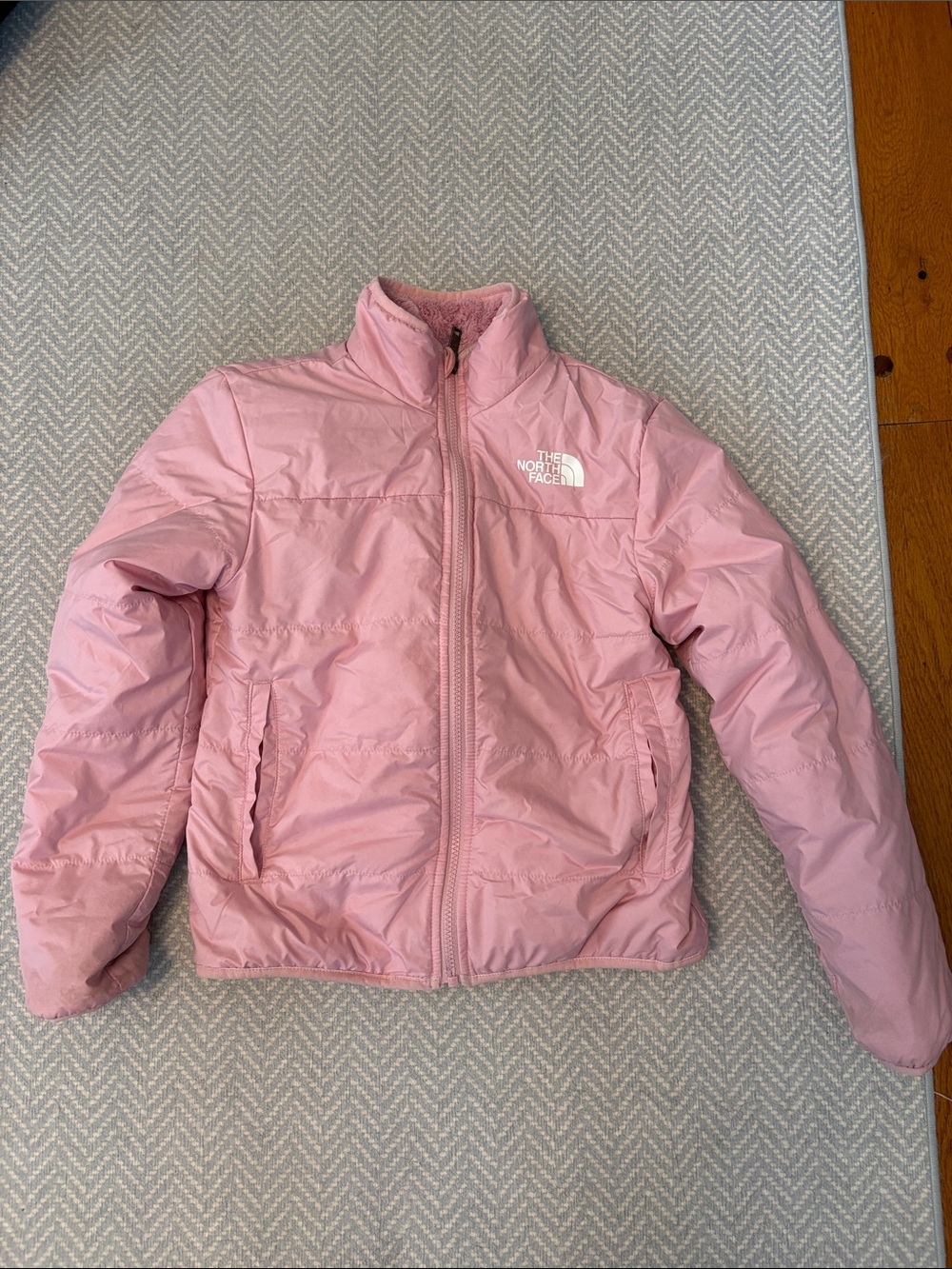 The North Face Girls Reversible Mossbud Fleece/Puffer Jacket